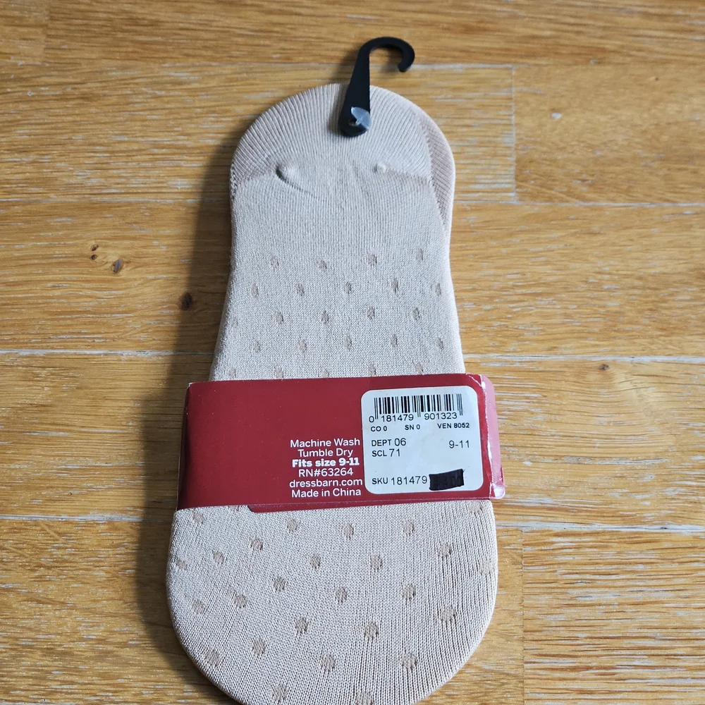Dressbarn Hidden Liner Two (2) Pack No Show Socks - Tan